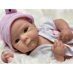 12 inch Realistic Newborn Full Boby Silicone Bettie-Open Mouth Baby Doll Girl